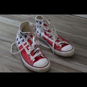 Kids size 2 American flag converse